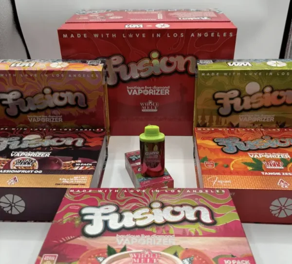 Fusion × Whole Melts 2g Diamonds Disposables premium cannabis vape with liquid diamond and live resin terpenes