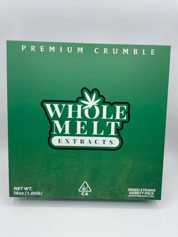 Whole Melt Extracts Premium Crumble high quality cannabis concentrate with 16 unique strains