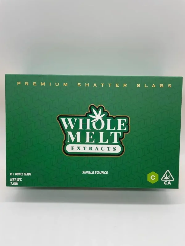 Whole Melts Premium Shatter Slabs high quality cannabis concentrate with glass like appearance