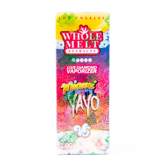 Whole Melt Extracts Miami Yayo V5 Vape premium 2 gram disposable with tropical notes and energetic effects