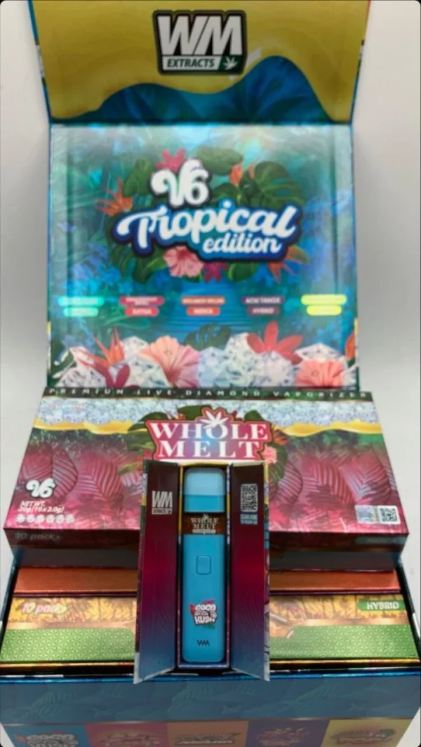 Whole Melts V6 Coco Kush 2G disposable vape with high THC concentration