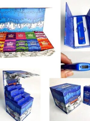 Whole Melts 2G Blue Master Box, 100 Disposable Vapes, 10 Flavors, product packaging